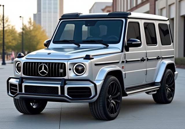 Standard Mercedes-AMG G63 in silver.